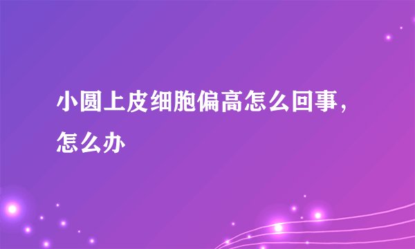 小圆上皮细胞偏高怎么回事，怎么办