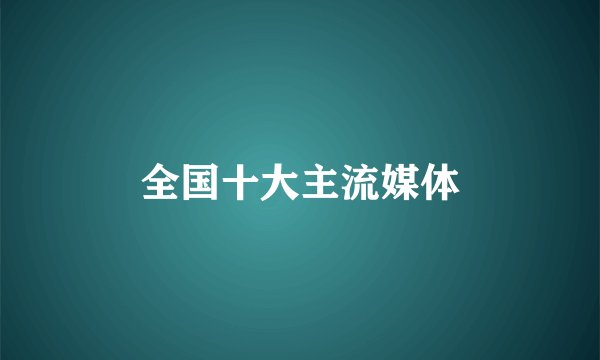 全国十大主流媒体