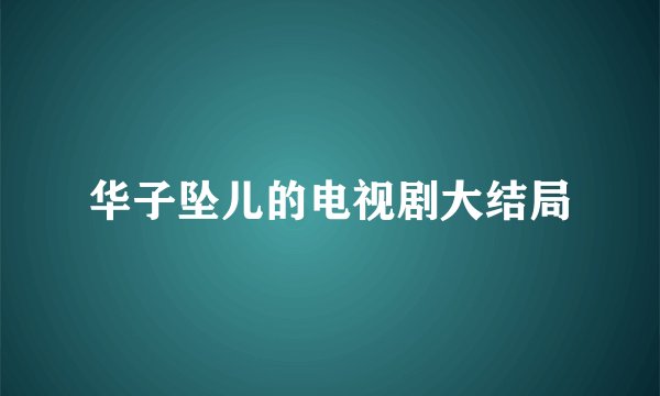 华子坠儿的电视剧大结局