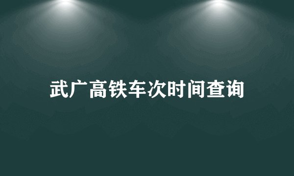 武广高铁车次时间查询