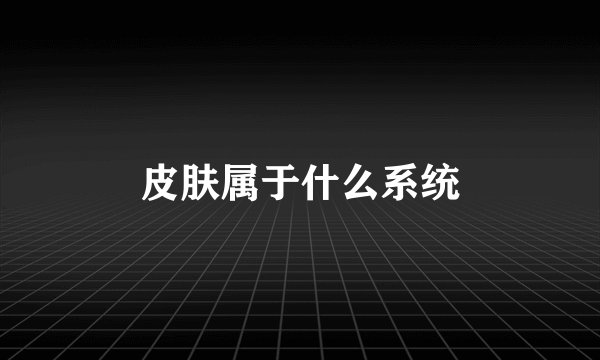 皮肤属于什么系统
