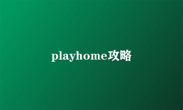 playhome攻略