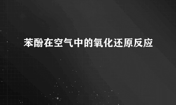 苯酚在空气中的氧化还原反应