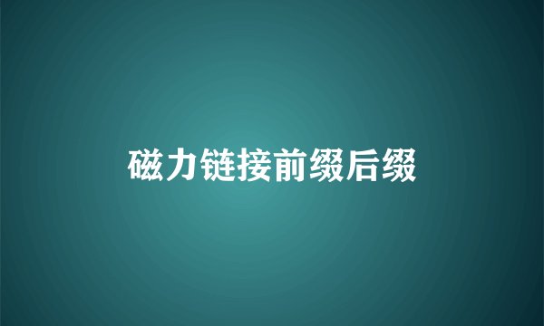 磁力链接前缀后缀