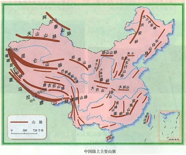 中国山脉地形图高清版