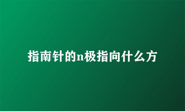 指南针的n极指向什么方