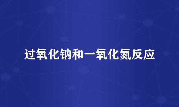 过氧化钠和一氧化氮反应