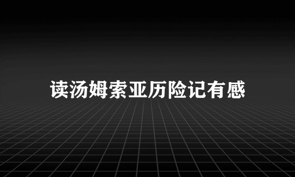 读汤姆索亚历险记有感