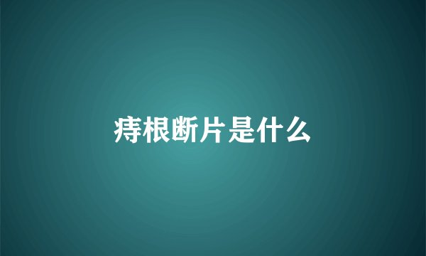 痔根断片是什么