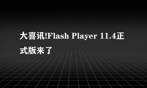 大喜讯!Flash Player 11.4正式版来了