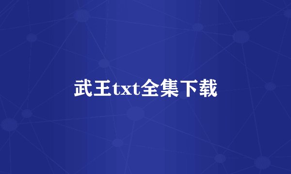 武王txt全集下载