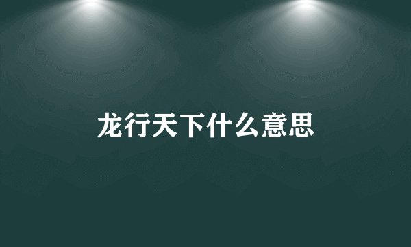 龙行天下什么意思