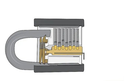 自学一根铁丝开锁图解