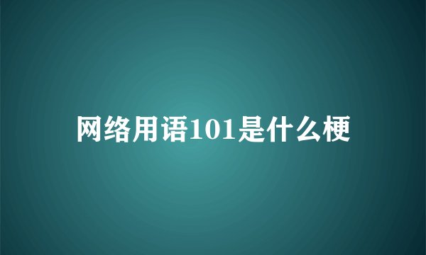 网络用语101是什么梗