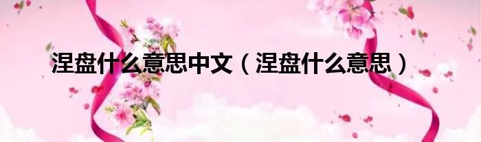 涅盘什么意思中文（涅盘什么意思）