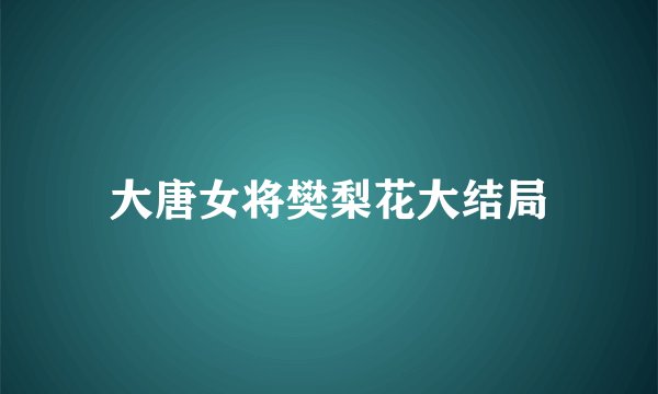 大唐女将樊梨花大结局