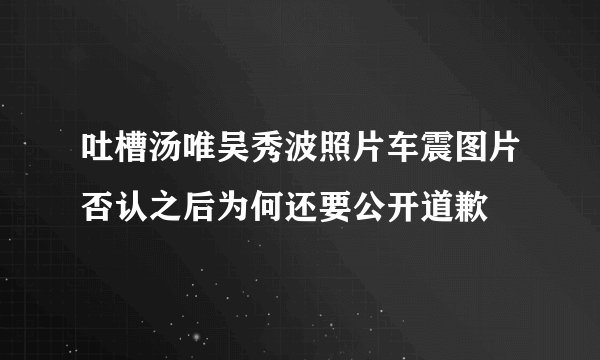 吐槽汤唯吴秀波照片车震图片否认之后为何还要公开道歉
