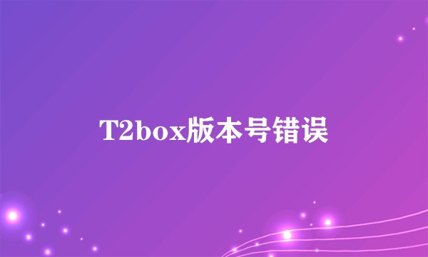 T2box版本号错误