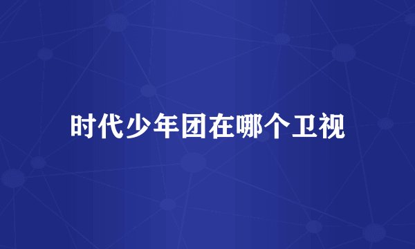 时代少年团在哪个卫视
