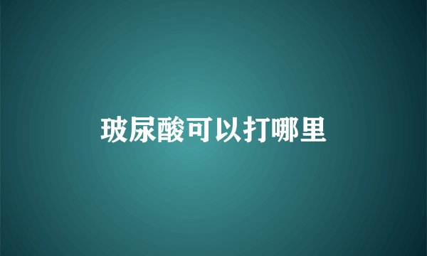 玻尿酸可以打哪里