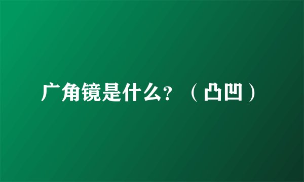广角镜是什么？（凸凹）
