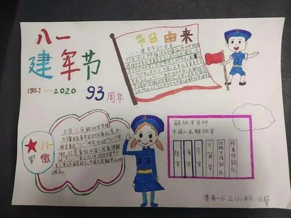 建军节手抄报简单字少