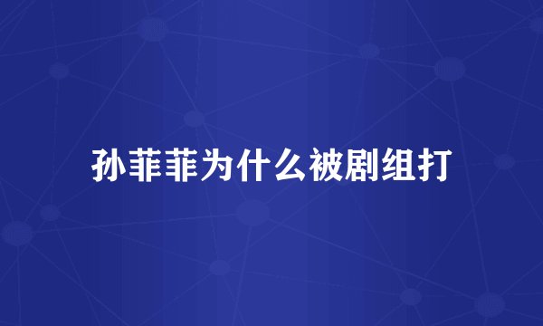 孙菲菲为什么被剧组打