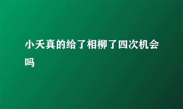 小夭真的给了相柳了四次机会吗