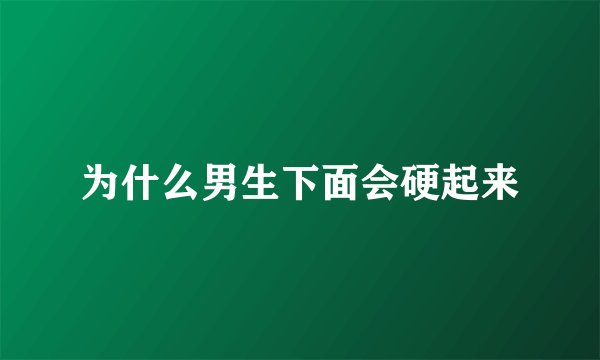 为什么男生下面会硬起来