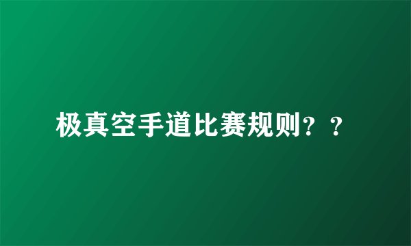 极真空手道比赛规则？？
