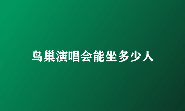 鸟巢演唱会能坐多少人