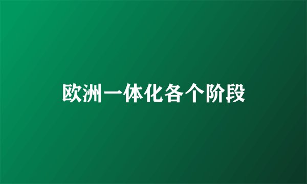 欧洲一体化各个阶段