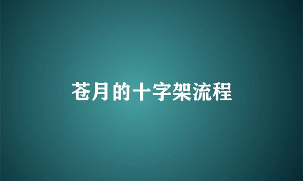 苍月的十字架流程