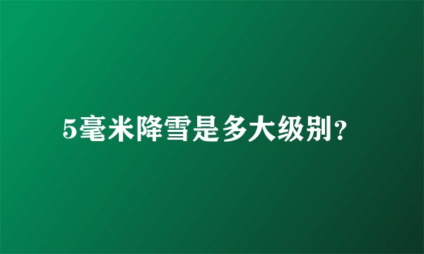 5毫米降雪是多大级别？
