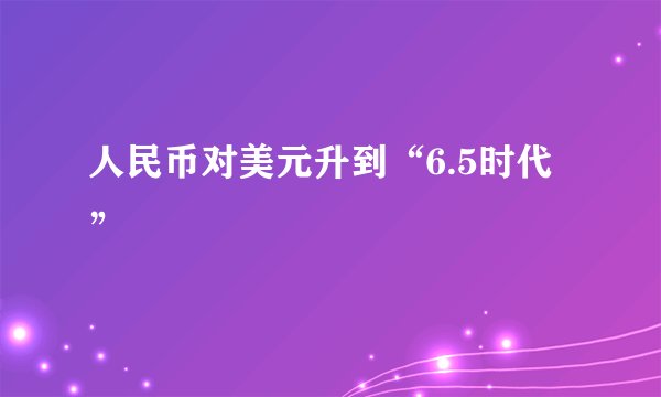 人民币对美元升到“6.5时代”