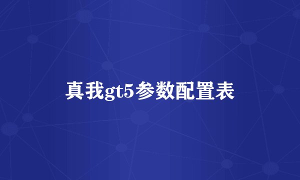 真我gt5参数配置表